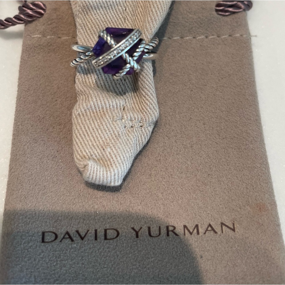 David Yurman Purple Amethyst & Diamond Ring Size 7